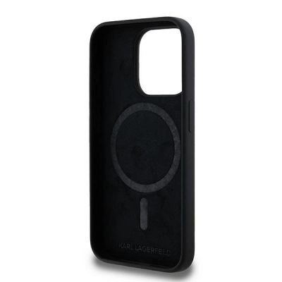 7. Etui Karl Lagerfeld Silicone Karl&Choupette MagSafe na iPhone 15 Pro - czarne
