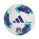 Piłka nożna adidas Queens League mini biało-fioletowo-zielona KE8233