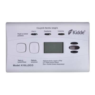 15. Czujnik tlenku węgla i czadu LCD K10LLDCO Kidde
