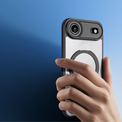 5. Etui Dux Ducis Aimo Mag z pierścieniem magnetycznym i podstawką na iPhone 17 Air – czarne