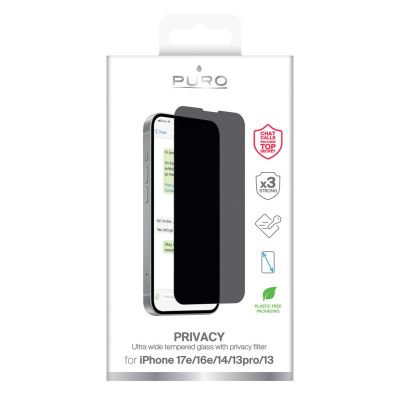 8. Szkło hartowane Puro Privacy Tempered Glass do iPhone 16e/17e