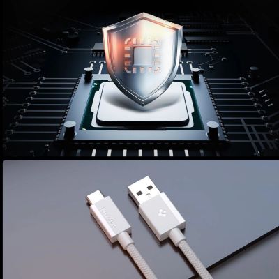 5. Kabel Spigen Essential EB6015AC USB-C 60W 150 cm - biały