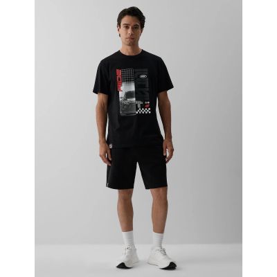 5. T-shirt regular z nadrukiem męski 4F 4FRAW26TTSHM4447-20S