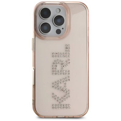 3. Etui Karl Lagerfeld IML Rhinestones Logo na iPhone 16 Pro - różowe