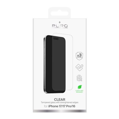 2. Szkło hartowane Puro Standard na iPhone 17 / iPhone 17 Pro / iPhone 16