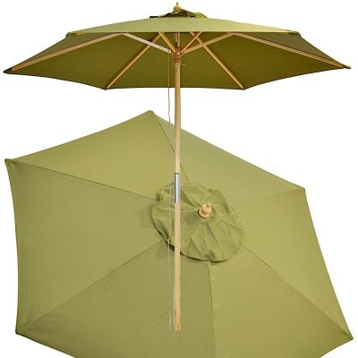 9. PARASOL OGRODOWY DREWNIANY 250CM SKŁADANY ZIELONY