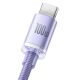 9. Baseus Crystal Shine Series kabel przewód USB do szybkiego ładowania i transferu danych USB Typ A - USB Typ C 100W 1,2m fioletowy (CAJY000405)