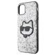 6. Etui Karl Lagerfeld Glitter Choupette Patch na iPhone 11 / Xr - srebrne