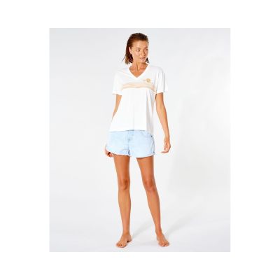 2. T-Shirt RIP CURL Sunset V-Neck Tee - biały