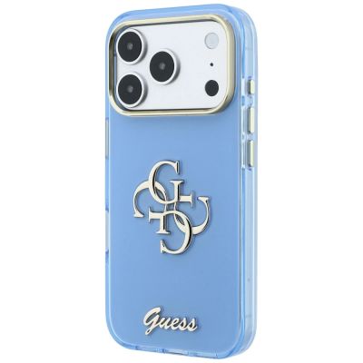 2. Etui Guess IML 4G Script Metal na iPhone 17 Pro / 18 Pro - jasnoniebieskie