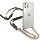 4. Etui Guess 4G Brown Strap Gold Chain na iPhone 12 / iPhone 12 Pro - przezroczyste