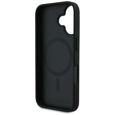 7. Etui Karl Lagerfeld Grained Pattern & Logo MagSafe na iPhone 16 - czarne