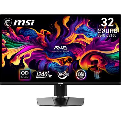 10. MSI MAG 321UPX QD-OLED monitor komputerowy 80 cm (31.5") 3840 x 2160 px 4K Ultra HD Czarny