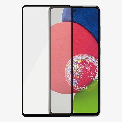 4. Szkło PanzerGlass E2E Microfracture antybakteryjne na Samsung Galaxy A52 / A52 5G / A53 5G - z czarną ramką