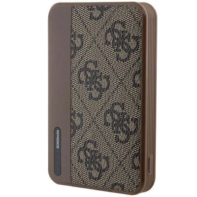 5. Powerbank Guess 4G Leather Metal Logo 15W 5000mAh - brązowy