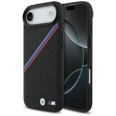 Etui BMW M Tricolor Metal Logo MagSafe do iPhone 17 Air - czarne
