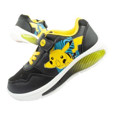 Leomil Pokemon buty sportowe dziecięce sneakersy lekkie na rzep czarne żółte