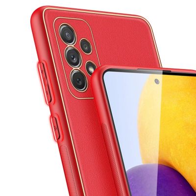 7. Dux Ducis Yolo eleganckie etui pokrowiec ze skóry ekologicznej Samsung Galaxy A72 4G czerwony