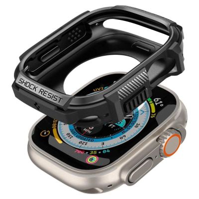 7. Etui Spigen Rugged Armor na Apple Watch Ultra (49 mm) - czarny mat