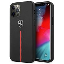 Etui Ferrari Off Track Leather Nylon Stripe na iPhone 12 Pro Max - czarne