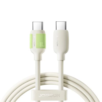 Kabel Joyroom S-A53 60W USB-C - USB-C z fluorescencyjną końcówką 2 m - beżowy