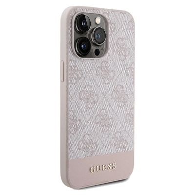 4. Etui Guess 4G Stripe Collection na iPhone 15 Pro Max - różowe