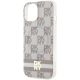 6. Etui DKNY IML Checkered Mono Pattern & Printed Stripes MagSafe na iPhone 15 / 14 / 13 - beżowe