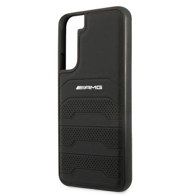 6. Etui AMG Leather Debossed Lines na Samsung Galaxy S22+ - czarne
