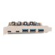 2. Digitus Karta PCIe 2 x USB-C i 3 x USB A