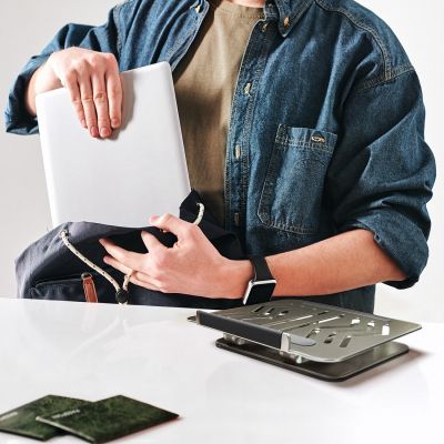 19. Podstawka pod laptopa, tablet Wozinsky WRS-CPY84SS aluminiowa + Gratis! podstawka do smartfona - srebrna