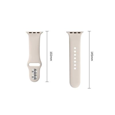 3. Pasek Tech-Protect Silicone na Apple Watch 44 / 45 / 46 / 49 mm - beżowy