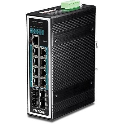 5. Przełącznik przemysłowy TRENDnet 12Port Gbit zarządzany L2+ PoE+ Metal