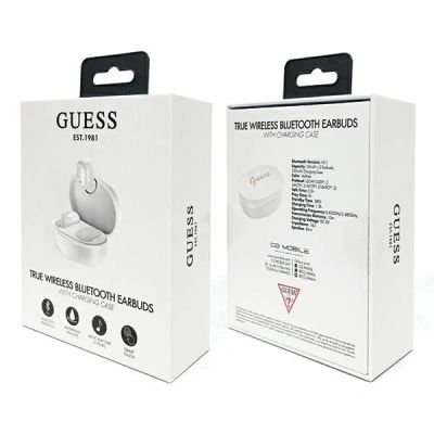 4. Słuchawki bezprzewodowe Guess Bluetooth GUTWST30WHTWS + stacja dokująca - białe