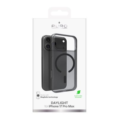 2. Etui silikonowe Puro Daylight kompatybilne z Magsafe na iPhone 17 Pro Max - półprzezroczyste czarne