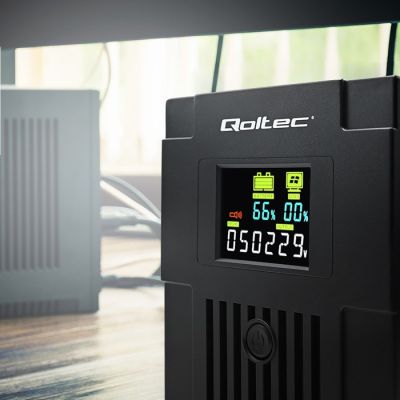 10. QOLTEC ZASILACZ AWARYJNY UPS LINE INTERACTIVE | MONOLITH | 1500VA | 900W | LCD | USB