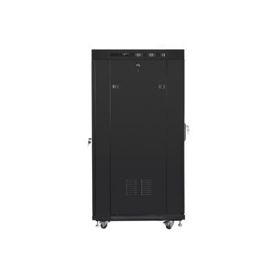 4. LANBERG SZAFA STOJĄCA RACK 19" 27U 600X800 DRZWI SZKLANE LCD CZARNA FF01-6827-12BL (FLAT PACK)