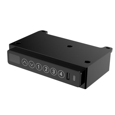 12. Activejet Biurko z elektryczną regulacją wysokości ET119W-C czarny/orzech. Wymiar blatu 140 x 70 cm.