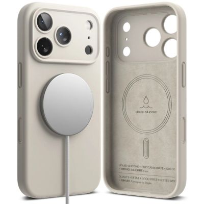 2. Etui Ringke Silicone MagSafe na iPhone 18 Pro Max / 17 Pro Max - beżowe