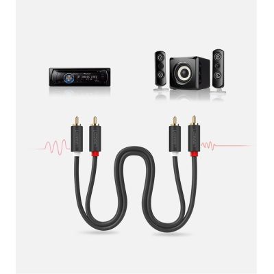 11. Kabel Ugreen AV104 10518 audio 2RCA (męski) / 2RCA (męski) 2m - szary