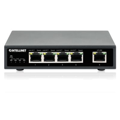 3. Switch Gigabit 4x RJ45 PoE+, 1x RJ45 Gigabit Uplink