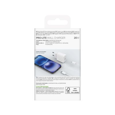 3. Ładowarka sieciowa Puro PROLITE 20W USB-C - biała