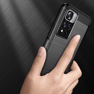 3. Carbon Case elastyczne etui pokrowiec Xiaomi Redmi Note 11 Pro+ 5G (China) / 11 Pro 5G (China) / Mi11i HyperCharge / Poco X4 NFC czarny