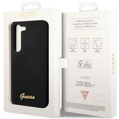 8. Etui Guess Silicone Vintage Gold Logo na Samsung Galaxy S23 - czarne