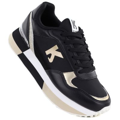 Skórzane półbuty damskie sportowe czarne Kobbo 100102