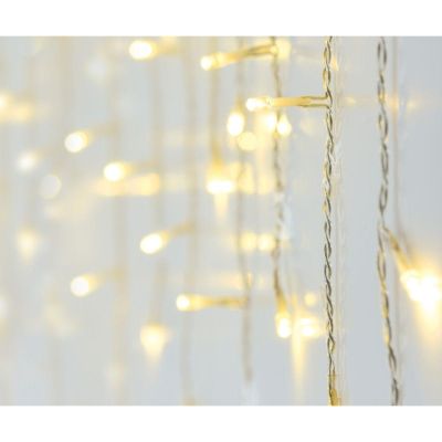9. LAMPKI CHOINKOWE KURTYNA ŚWIETLNA ZEW 180 LED STEROWNIK TIMER CIEPŁY BIAŁY KABEL TRANSPARENTNY