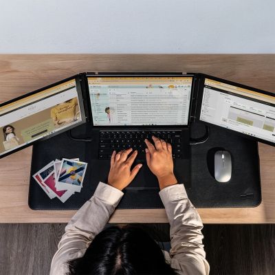 10. Mobile Pixels Trio 3 Pro - zestaw dwóch monitorów przenośnych 14,1" IPS LCD, 60Hz, 2240 × 1400p