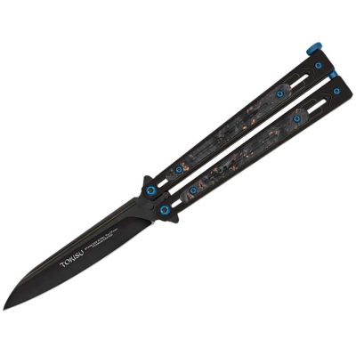 Nóż Tokisu 02259 Balisong Bright Black Steel