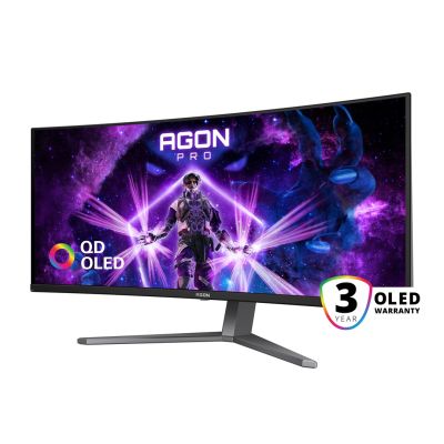 6. AOC AGON PRO AG346UCD monitor komputerowy 86,4 cm (34") 3440 x 1440 px Wide Quad HD QD-OLED Czarny, Szary