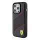 2. Etui Ferrari Perforated Waves Metal Logo na iPhone 15 Pro - czarne