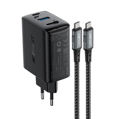 2. Ładowarka GaN Acefast A17 65W USB-C / USB-A, adapter HDMI 4K 60Hz (zestaw z kablem) - czarna
